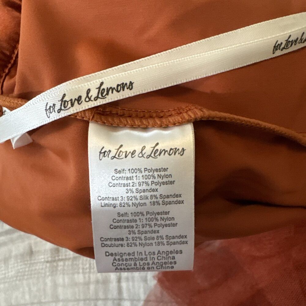 For Love & Lemons X REVOLVE Bustier Gown Rust corset lace strapless Large - Picture 12 of 12